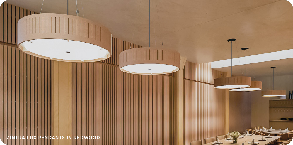 Zintra Lux Pendants in Redwood